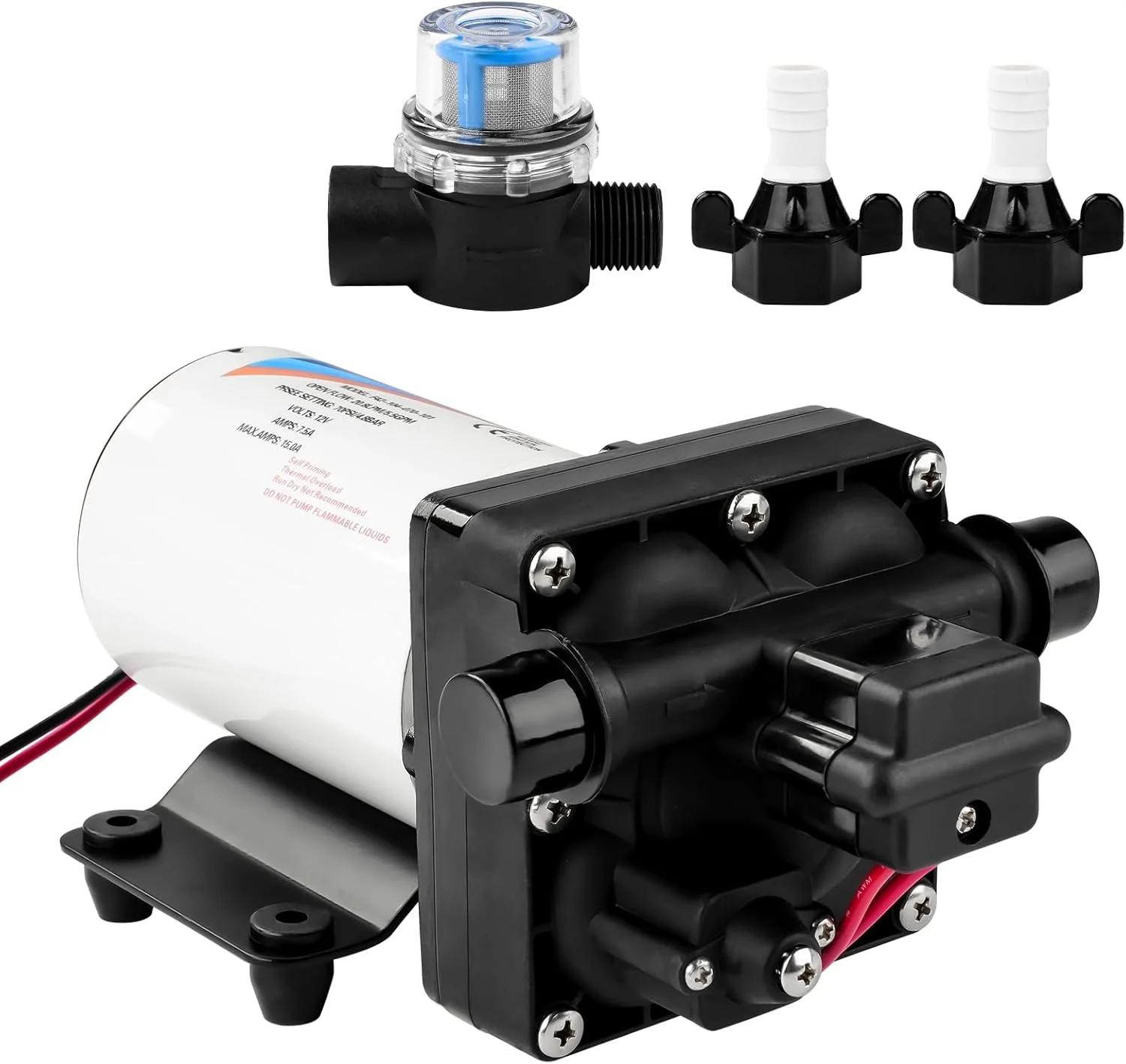 pompه دیافراگم DC 70PSI 5.5GPM صنعتی