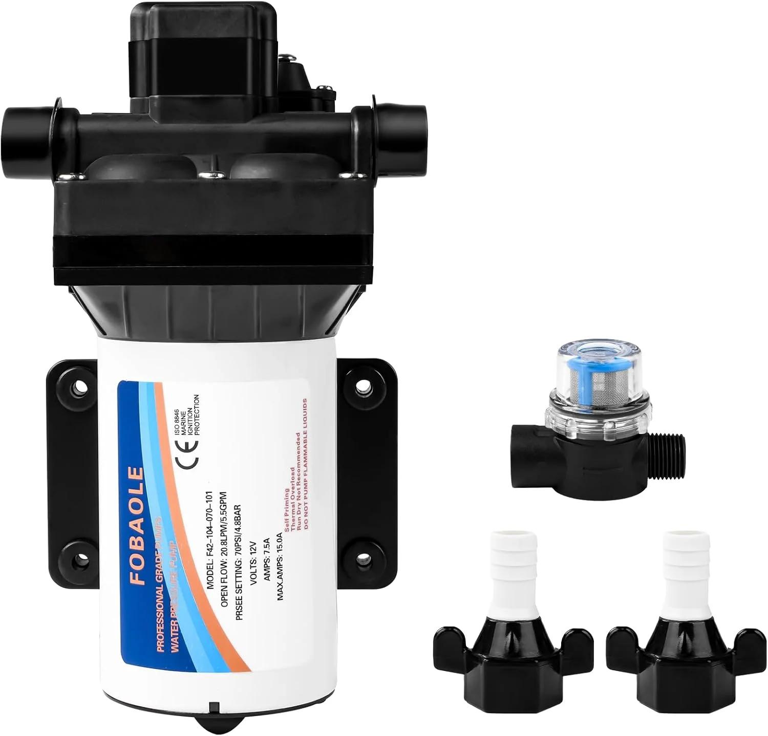 pompه 12V 180W DC12V 70PSI 5.5GPM سازنده صنعتی