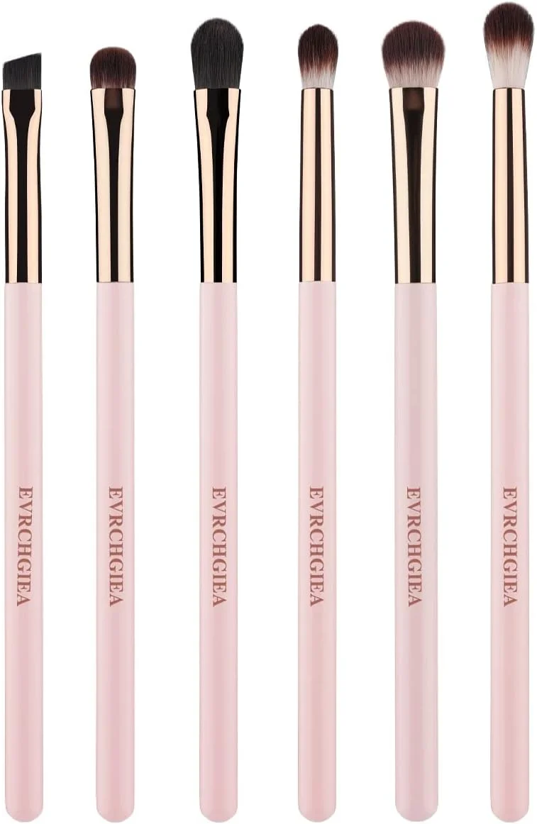 ست براش آرایشی چشم EVRCHGIEA، 6 عدد براش حرفه ای ترکیب سایه چشم برای کانسیلر، ابرو و خط چشم، موهای نرم و دسته چوبی ست براش آرایشی چشم EVRCHGIEA، 6 عدد براش حرفه ای ترکیب سایه چشم برای کانسیلر، ابرو و خط چشم، موهای نرم و دسته چوبی