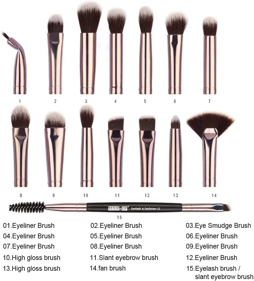 ست برس آرایشی چشم Fawoonu، ست 15 عددی برس آرایشی چشم، برس لوازم آرایشی، ابزار زیبایی، برس سایه چشم، برس ریمل، برس خط چشم، کیت برس آرایشی ست برس آرایشی چشم Fawoonu، ست 15 عددی برس آرایشی چشم، برس لوازم آرایشی، ابزار زیبایی، برس سایه چشم، برس ریمل، برس خط چشم، کیت برس آرایشی