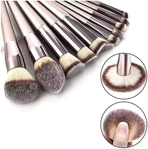 ست برس آرایشی گلامور بیوتی، برس های ممتاز مصنوعی برای کرم پودر، پودر صورت، رژگونه، سایه چشم، کیت برس آرایشی (10 عدد)