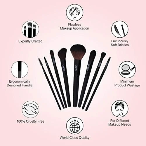 ست برس آرایشی GUBB شامل 8 برس آرایشی - پودر، کرم پودر، سایه چشم تخت، رژگونه، ریمل، خط چشم، لب و برس ترکیب سایه چشم - نتایج با کیفیت بالا با حرکات ساده کمتر ست برس آرایشی GUBB شامل 8 برس آرایشی - پودر، کرم پودر، سایه چشم تخت، رژگونه، ریمل، خط چشم، لب و برس ترکیب سایه چشم - نتایج با کیفیت بالا با حرکات ساده کمتر