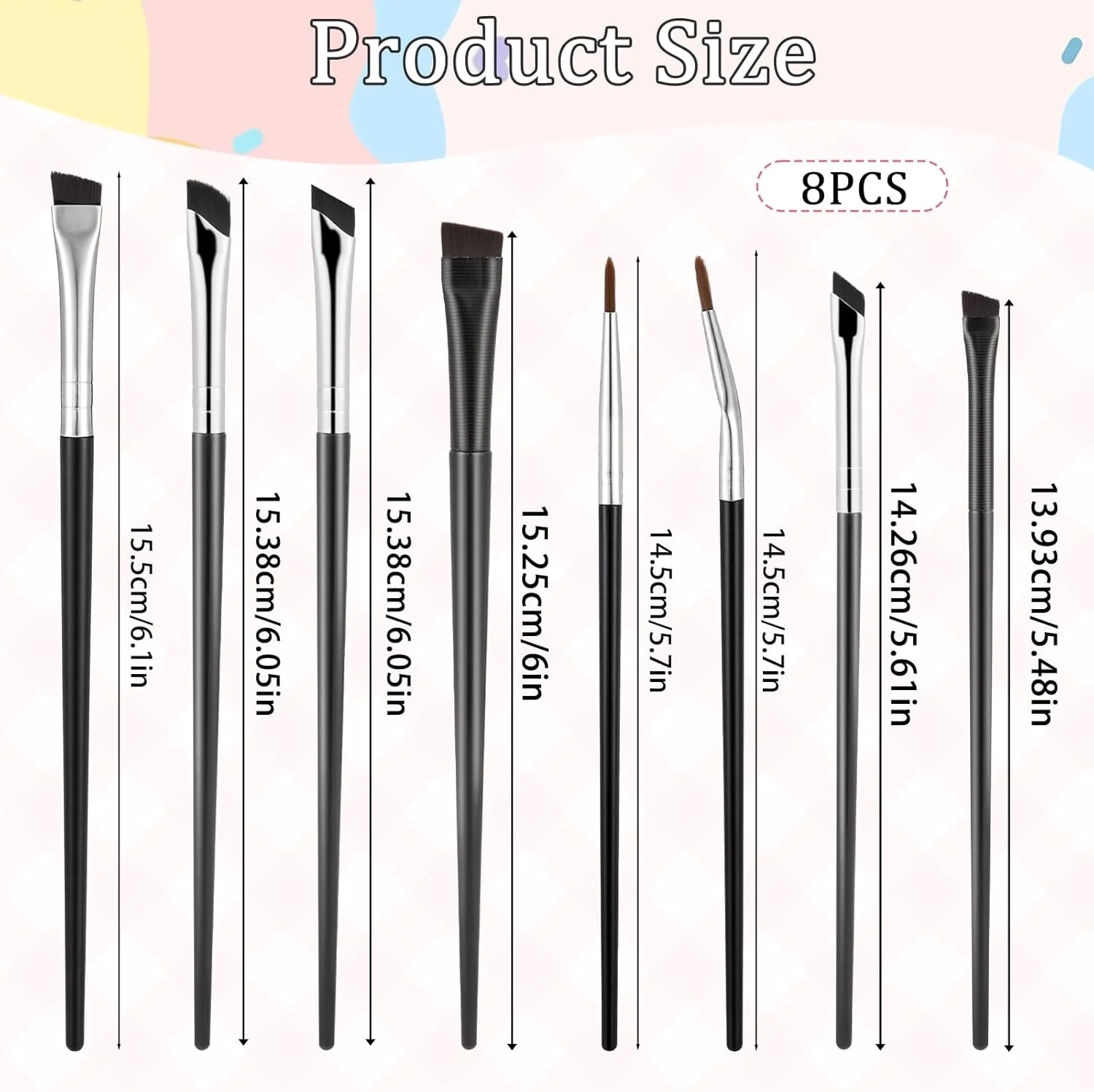 ست برس آرایشی هاری اندنی، 8 عدد برس خط چشم زاویه دار، برس خط چشم فوق العاده نازک و دقیق، ست برس آرایشی سایه چشم و ابرو، برس های ابرو زاویه دار، ابزار آرایش چشم حرفه ای ست برس آرایشی هاری اندنی، 8 عدد برس خط چشم زاویه دار، برس خط چشم فوق العاده نازک و دقیق، ست برس آرایشی سایه چشم و ابرو، برس های ابرو زاویه دار، ابزار آرایش چشم حرفه ای