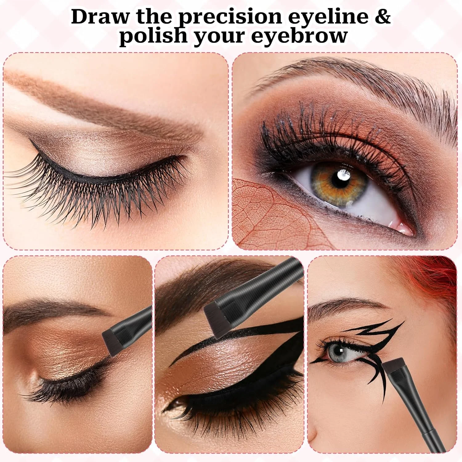 ست برس آرایشی هاری اندنی، 8 عدد برس خط چشم زاویه دار، برس خط چشم فوق العاده نازک و دقیق، ست برس آرایشی سایه چشم و ابرو، برس های ابرو زاویه دار، ابزار آرایش چشم حرفه ای ست برس آرایشی هاری اندنی، 8 عدد برس خط چشم زاویه دار، برس خط چشم فوق العاده نازک و دقیق، ست برس آرایشی سایه چشم و ابرو، برس های ابرو زاویه دار، ابزار آرایش چشم حرفه ای