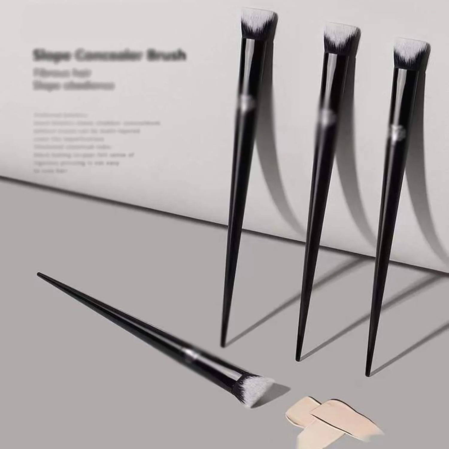 ست براش آرایشی هودور، 1 عدد براش کانسیلر، براش آرایشی مایل، کرم پودر مایع آرایشی، براش های زیبایی کانتور، ابزار آرایش صورت