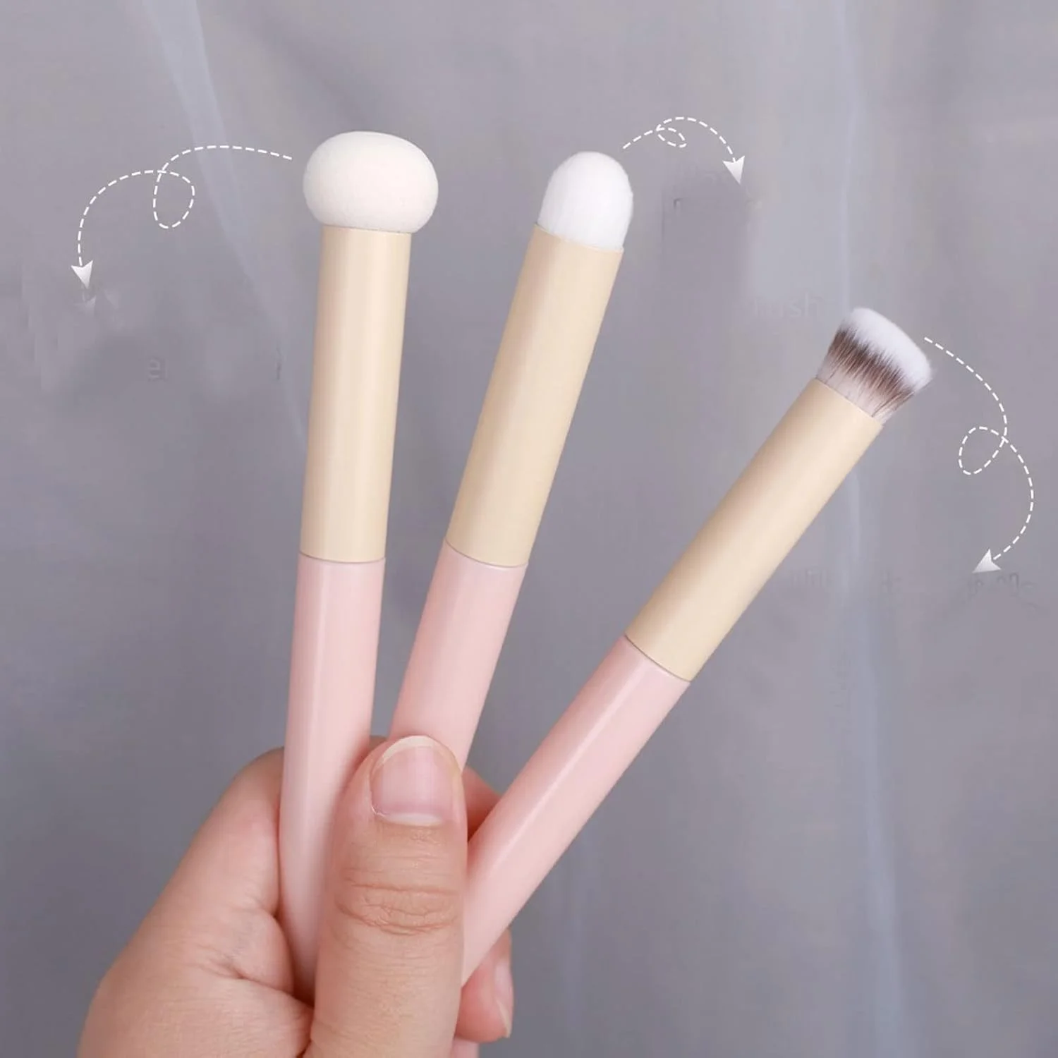 ست برس آرایشی هودور، برس مانتو اسفنجی کانسیلر، برس لب قرمز، ابزار برس کانسیلر فونداسیون