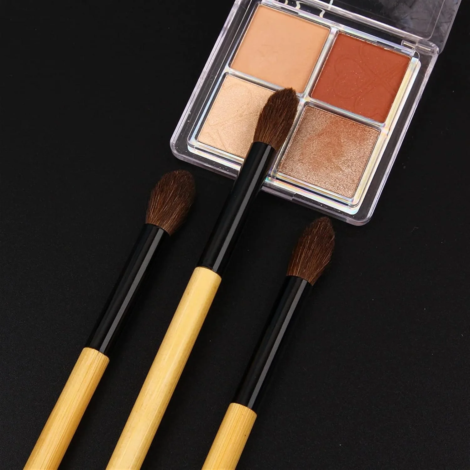 ست برس آرایشی HODORE، برس ترکیبی سایه چشم موی اسب، کیت لوازم آرایشی آرایش چشم، برس های آرایش چشم با موهای نرم و دسته چوبی