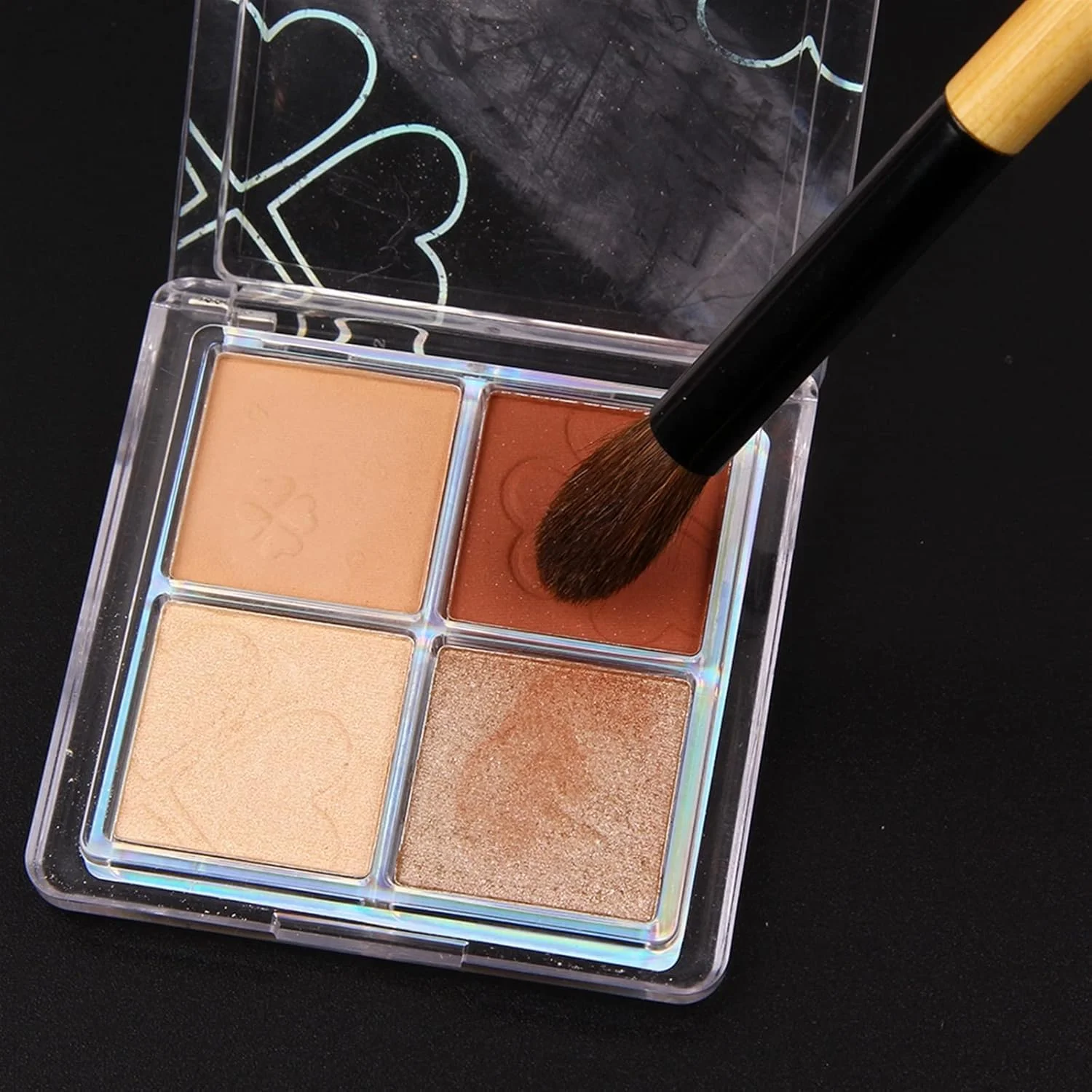 ست برس آرایشی HODORE، برس ترکیبی سایه چشم موی اسب، کیت لوازم آرایشی آرایش چشم، برس های آرایش چشم با موهای نرم و دسته چوبی