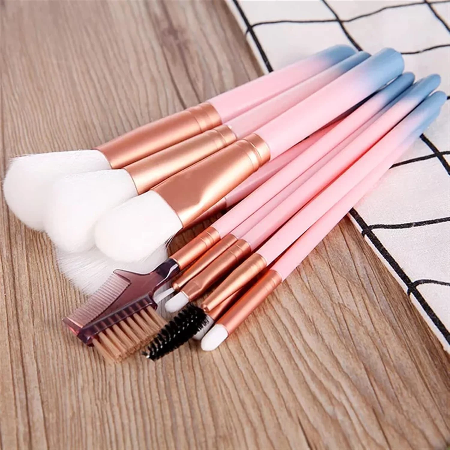 ست برس آرایشی HODORE، ست برس آرایشی با کیفیت بالا، کیت ابزار آرایش با کیف نگهدارنده فنجانی، ابزار زیبایی لوازم آرایشی (رنگ: Hortel)