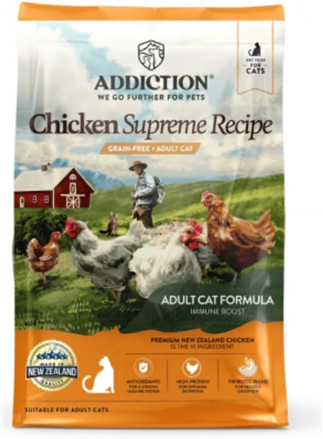 غذای خشک گربه بالغ با طعم مرغ Addiction مدل Chicken Supreme Recipe - وزن 10 پوند
