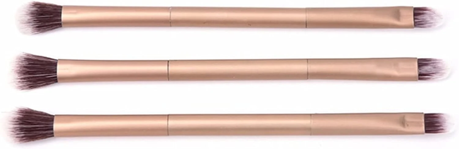 ست براش آرایشی هودور، براش حرفه ای آرایش چشم دو طرفه با دسته فلزی، کانسیلر مخروطی ممتاز، هایلایتر، براش ترکیب سایه چشم