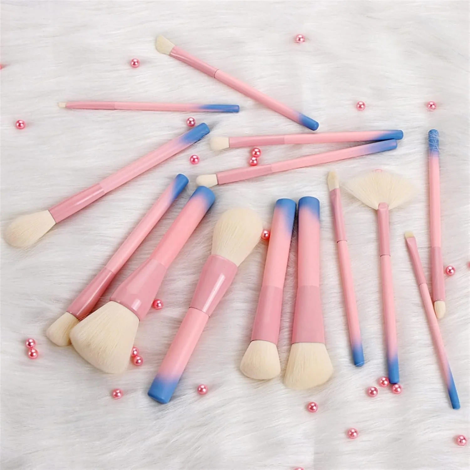 ست برس آرایشی هودور، ست برس آرایشی حرفه ای فونداسیون، پودر شل، الیاف نایلونی پشمی با دسته چوبی، ابزار آرایشی، برس ترکیبی