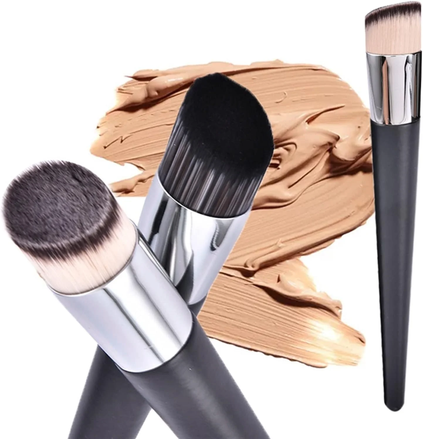 ست برس آرایشی هودور، برس حرفه ای سر کج برای کرم پودر، پودر، کانسیلر، کرم پودر مایع، ابزار برس آرایش صورت، لوازم آرایشی و بهداشتی