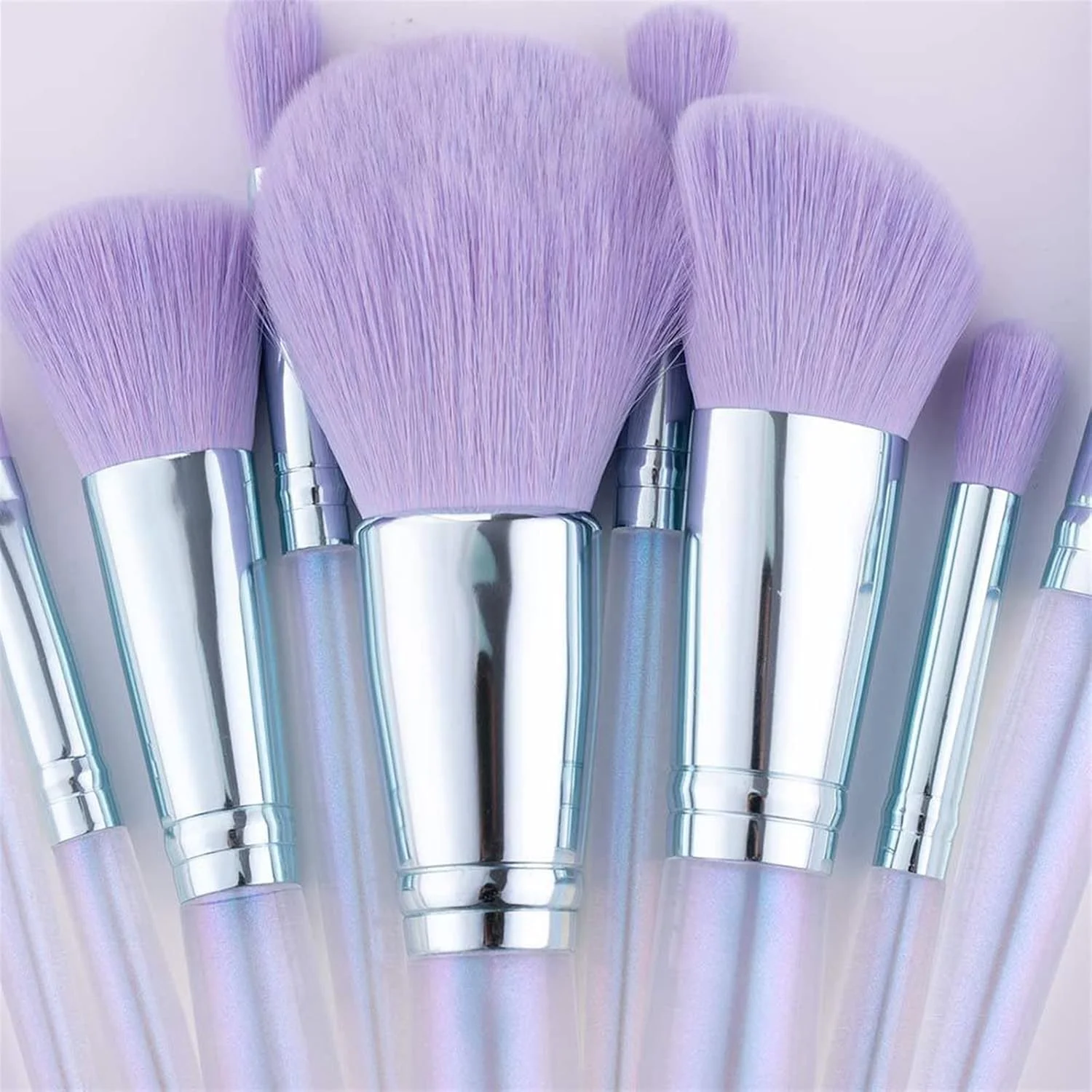 ست برس آرایشی هودور، برس های آرایشی بنفش حرفه ای برای سایه چشم، پودر، کرم پودر، کانتورینگ، هایلایتر، برس ابرو با کیف نگهداری