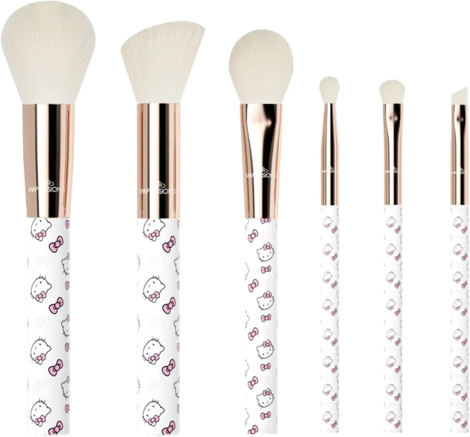ست برس آرایشی 6 تکه ایمپرشنز ونیتی طرح هلو کیتی، برس های آرایشی فوق العاده نرم و زیبا برای کرم پودر، پودر صورت، ترکیب آرایش، سایه چشم و خط چشم (سفید) ست برس آرایشی 6 تکه ایمپرشنز ونیتی طرح هلو کیتی، برس های آرایشی فوق العاده نرم و زیبا برای کرم پودر، پودر صورت، ترکیب آرایش، سایه چشم و خط چشم (سفید)