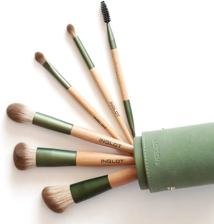 اینگلوت - ست برس آرایشی حرفه ای - ست برس های کرم پودر، سایه چشم و آرایش با کیف شکلاتی اینگلوت - ست برس آرایشی حرفه ای - ست برس های کرم پودر، سایه چشم و آرایش با کیف شکلاتی