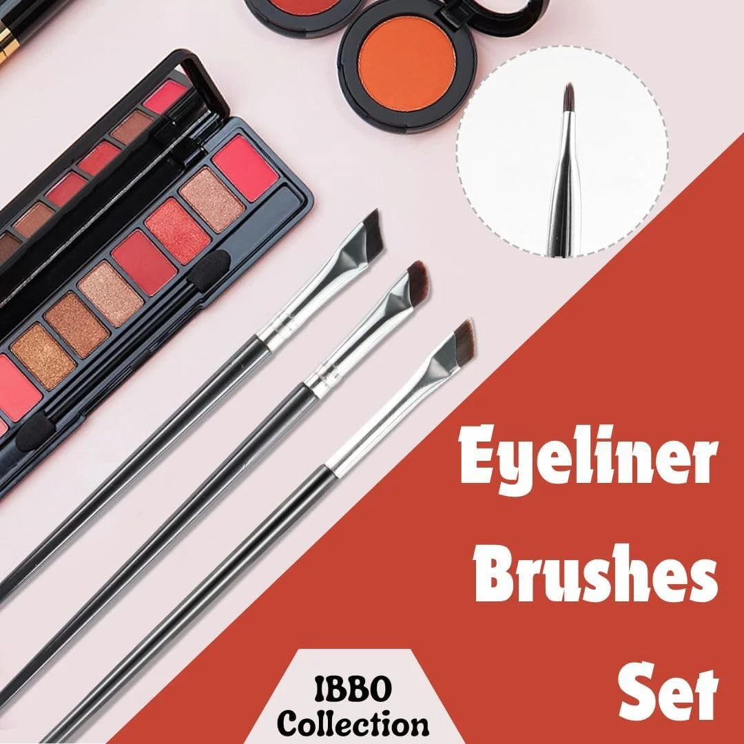 ست برس آرایشی خط چشم IBBO شامل 7 عدد، برس های خط چشم زاویه دار ظریف حرفه ای، برس ابرو، شانه مژه، تیغ ابرو تاشو، برس ابرو دو سر، آرایش سایه چشم و کانسیلر ابرو