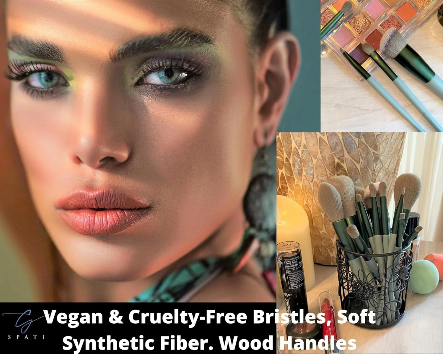 ست برس آرایشی 13 تکه ICYNIAW، برس های آرایشی مصنوعی ممتاز حرفه ای، برس های کرم پودر، کانسیلر، سایه چشم، هایلایتر و رژگونه، ست برس آرایشی با کیف برای زیبایی زنان