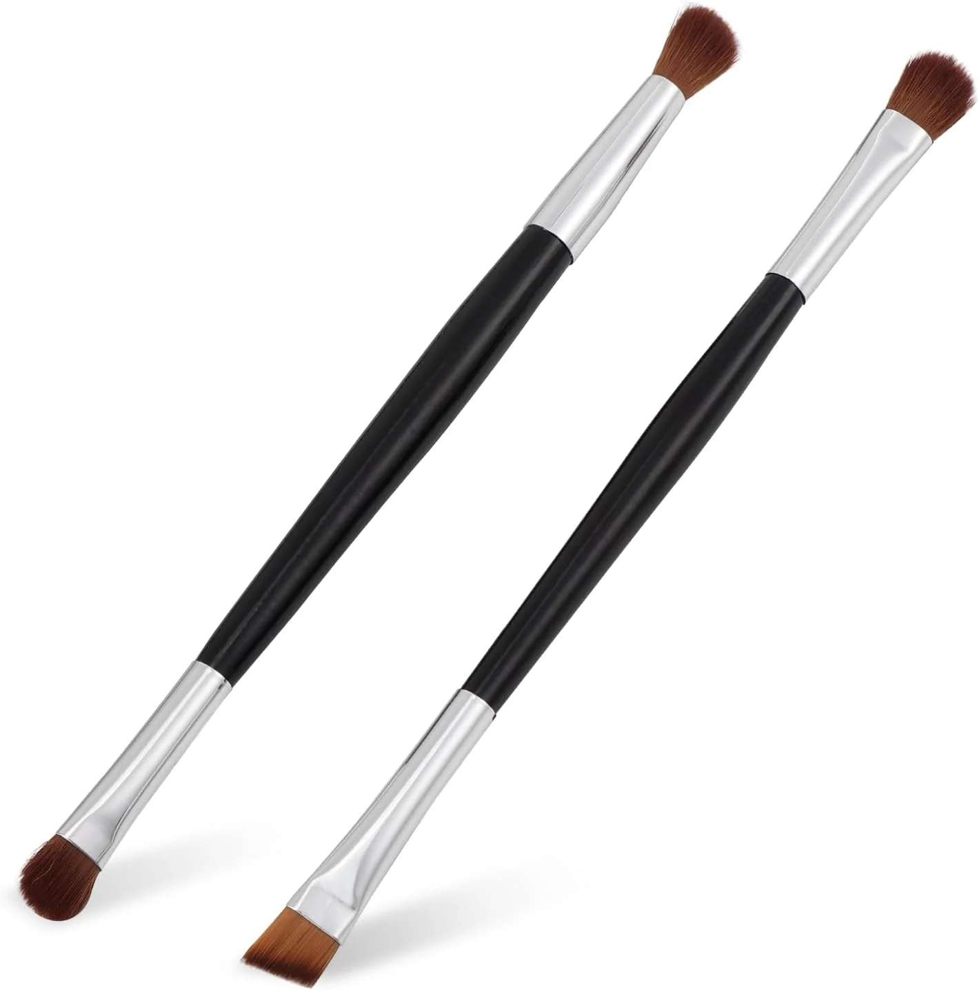 ست برس آرایشی چشم HonGien 2 عددی، ست برس آرایشی ضروری چشم، برس دو طرفه برای خط چشم، ترکیب، مشخص کردن، پخش کردن، سایه زدن، مناسب برای مسافرت