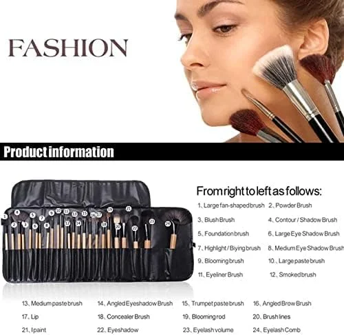 ست برس آرایشی 24 عددی حرفه ای HUDA GIRL BEAUTY برای کرم پودر، پودر صورت، رژگونه، برس های ترکیبی، موهای مصنوعی بدون تست حیوانی با کیف چرمی (ممکن است دسته متفاوت باشد) ست برس آرایشی 24 عددی حرفه ای HUDA GIRL BEAUTY برای کرم پودر، پودر صورت، رژگونه، برس های ترکیبی، موهای مصنوعی بدون تست حیوانی با کیف چرمی (ممکن است دسته متفاوت باشد)