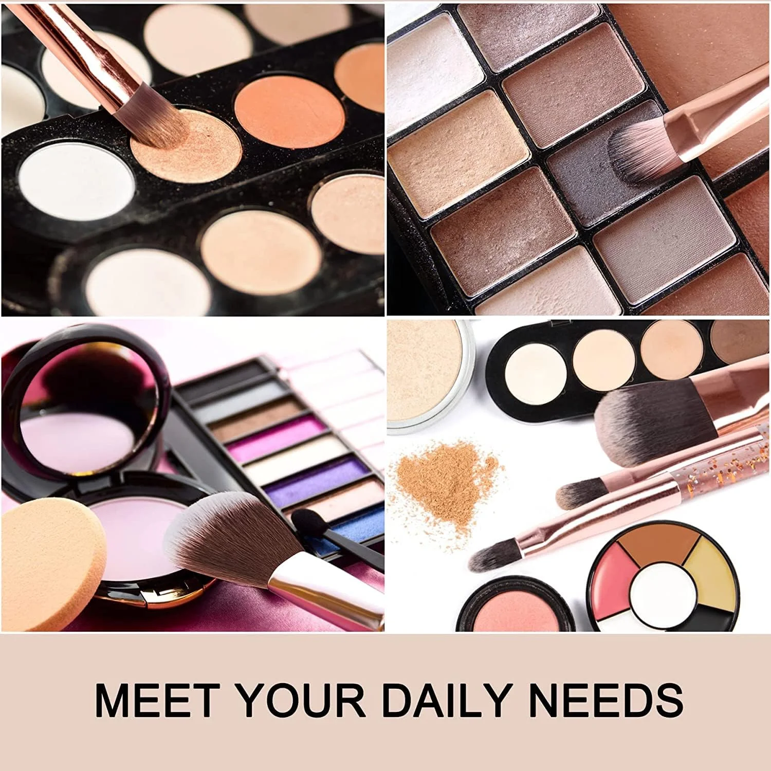 ست برس آرایشی 12 عددی هات بیوتی برای کرم پودر، سایه چشم، ابرو، خط چشم، رژگونه، پودر، کانسیلر، کانتور و سایه با کیف