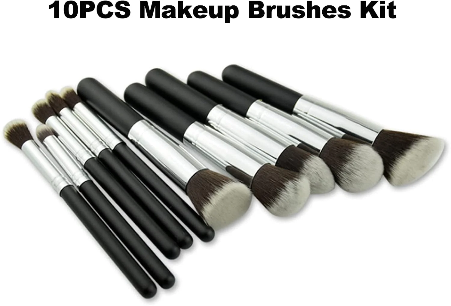 ست برس آرایشی 10 عددی Homgee شامل 5 برس بزرگ و 5 برس کوچک با موهای فیبری، کیت ابزار زیباسازی