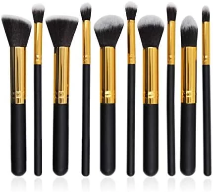 ست برس آرایشی 10 عددی Homgee شامل 5 برس بزرگ و 5 برس کوچک با موهای فیبری، کیت ابزار زیباسازی