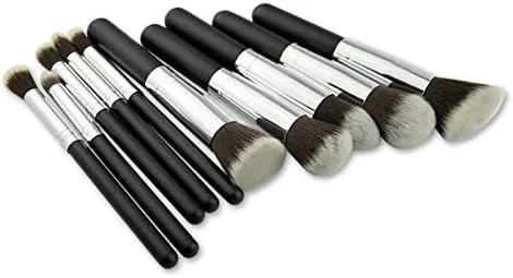 ست برس آرایشی 10 عددی Homgee شامل 5 برس بزرگ و 5 برس کوچک با موهای فیبری، کیت ابزار زیباسازی