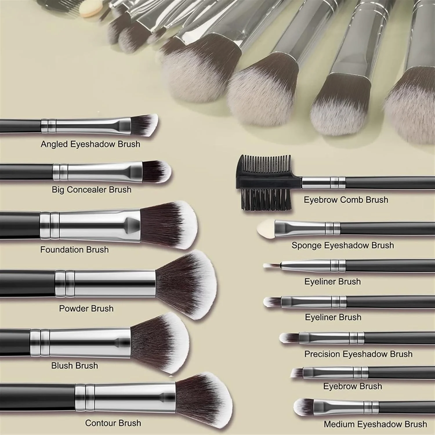 ست برس آرایشی هودور، ست برس آرایشی نرم و کرکی برای لوازم آرایشی کرم پودر رژگونه پودر سایه چشم ابزار آرایش زیبایی (رنگ: Hortel)