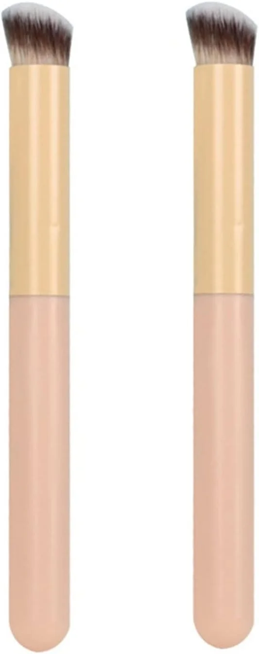 ست برس آرایشی هودور، برس کانسیلر مانتو کوچک با سر اسفنجی و موهای نرم، برس های آرایشی پودر فونداسیون، برس محو کننده طبیعی کانسیلر ظریف