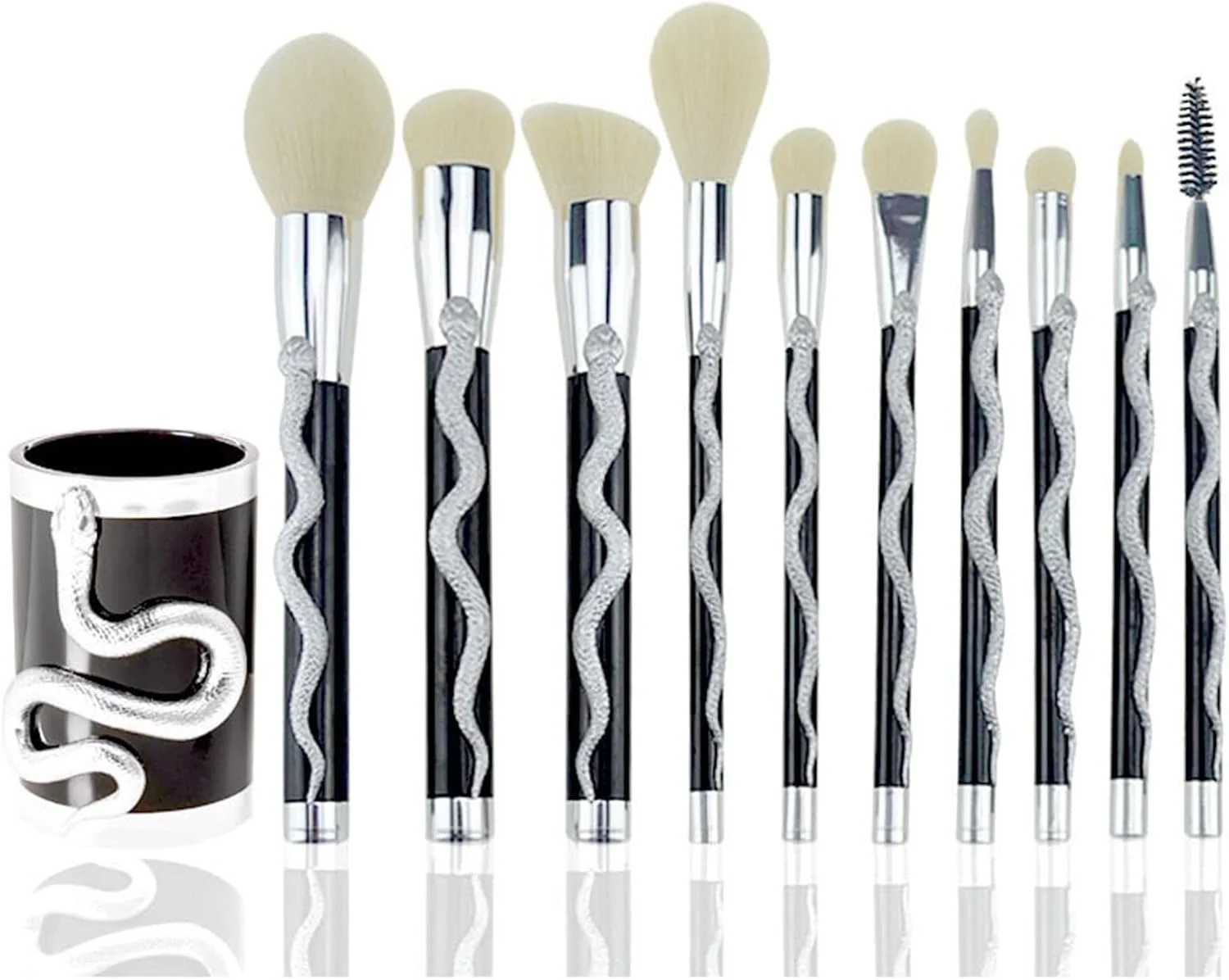 ست برس آرایشی هودور، ست برس آرایشی طرح مار، شامل برس های کرم پودر، پودر، سایه چشم، کانتور، کانسیلر، رژگونه، کیت برس آرایشی، ابزار زیبایی