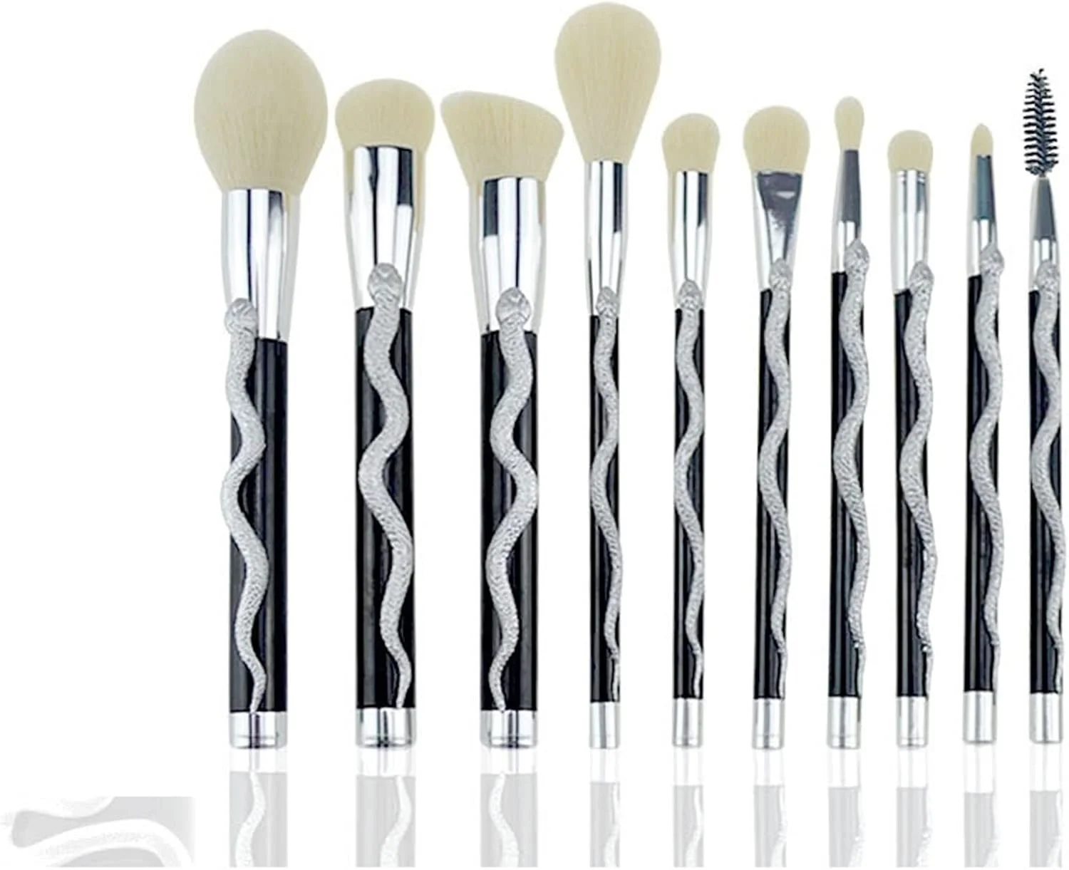 ست برس آرایشی هودور، ست برس آرایشی طرح مار، شامل برس های کرم پودر، پودر، سایه چشم، کانتور، کانسیلر، رژگونه، کیت برس آرایشی، ابزار زیبایی