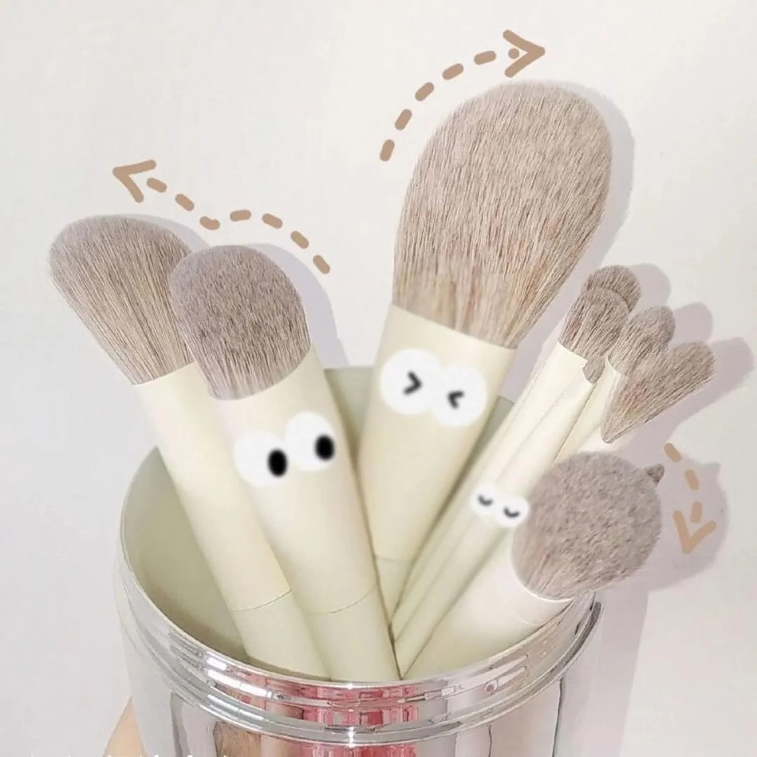 ست برس آرایشی HODORE، ست برس آرایشی نرم و کرکی سایه چشم، کرم پودر، پودر آرایشی، رژگونه، ابزار آرایشی و زیبایی