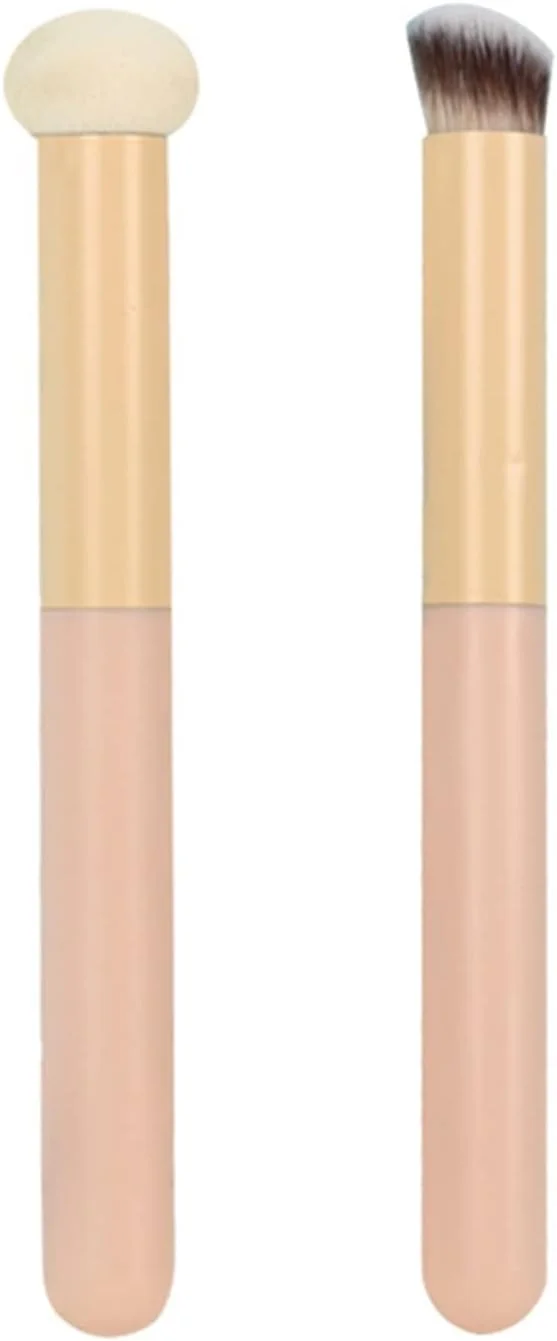 ست برس آرایشی هودور، برس کانسیلر مانتو کوچک با سر اسفنجی و موهای نرم، برس های آرایشی پودر فونداسیون، برس محو کننده طبیعی کانسیلر ظریف