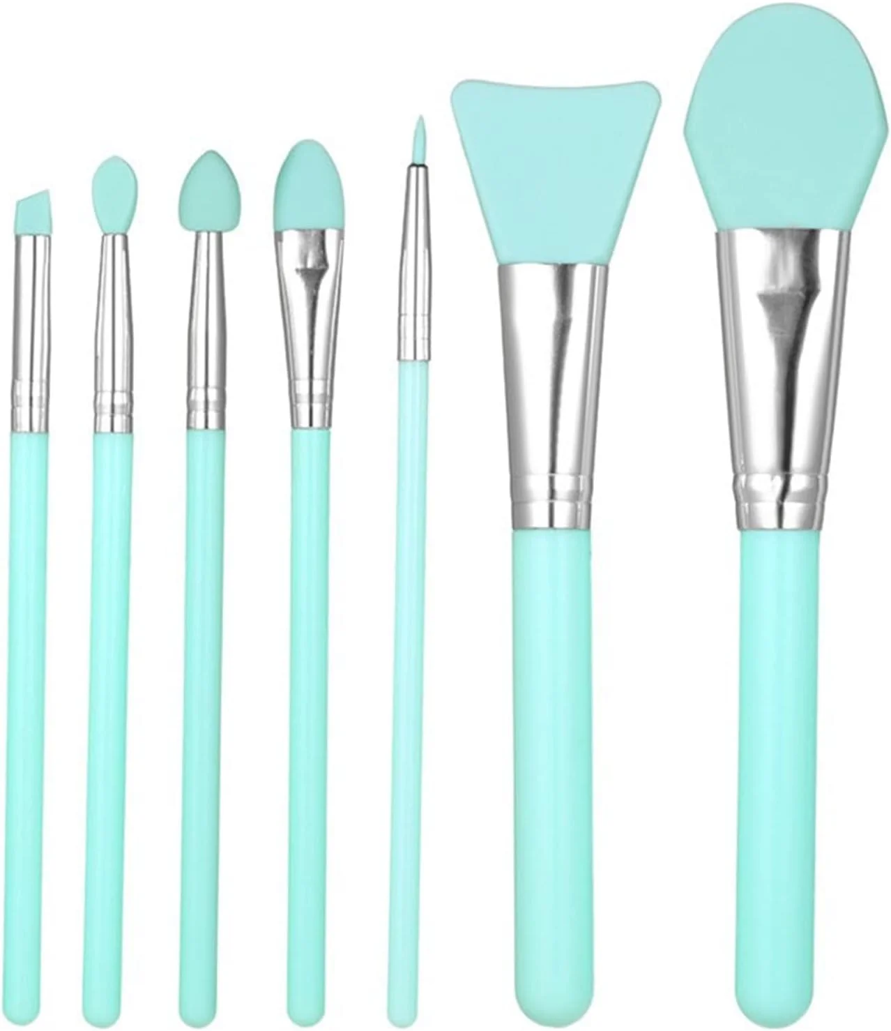 ست براش آرایشی HODORE، براش های آرایشی سیلیکونی حرفه ای، برس آسان تمیز شونده، سازگار با پوست، اپلیکاتور انعطاف پذیر ماسک صورت، ابزار زیبایی (رنگ: Hortelé)