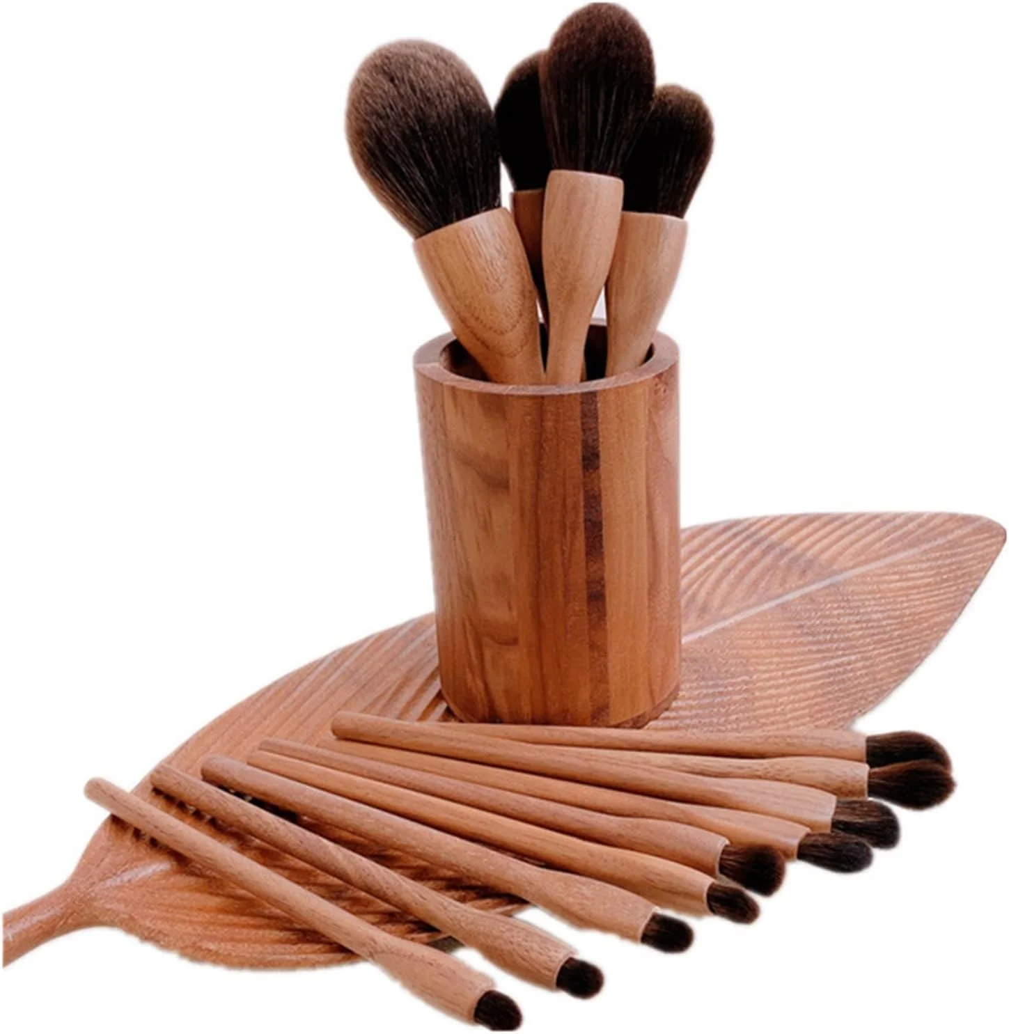 ست برس آرایشی هودور، ست برس آرایشی حرفه ای برای زنان، برس های آرایشی گردویی وگان وینتیج، ابزار زیبایی سایه چشم، رژگونه، پودر و کرم پودر ست برس آرایشی هودور، ست برس آرایشی حرفه ای برای زنان، برس های آرایشی گردویی وگان وینتیج، ابزار زیبایی سایه چشم، رژگونه، پودر و کرم پودر