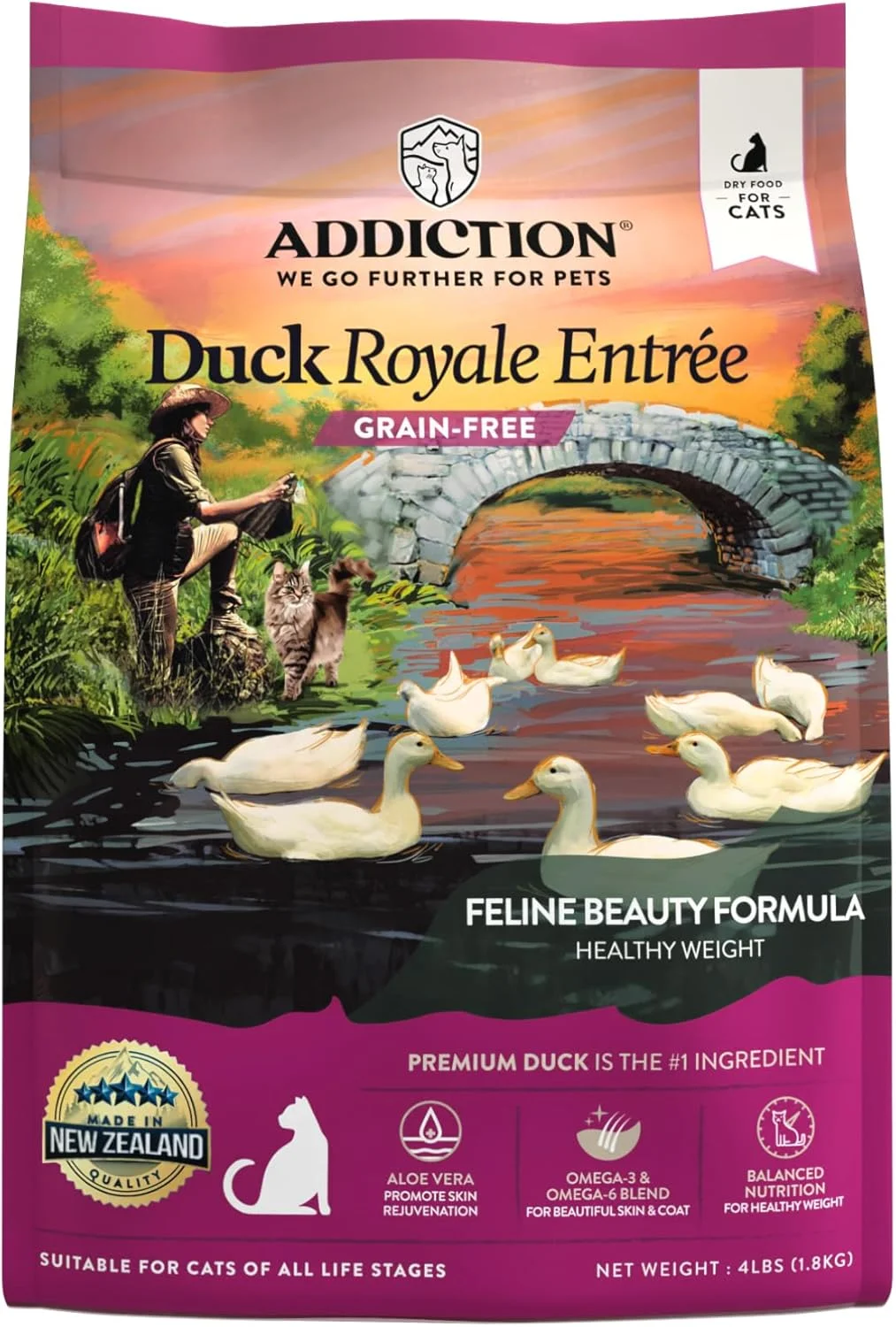 غذای خشک گربه Addiction مدل Duck Royale - وزن 4 پوند