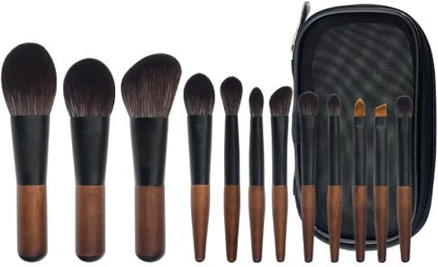 ست برس آرایشی HODORE، برس پودر دسته کوتاه مینی قابل حمل، برس رژگونه، برس سایه چشم، ابزار آرایش صورت موی حیوانات