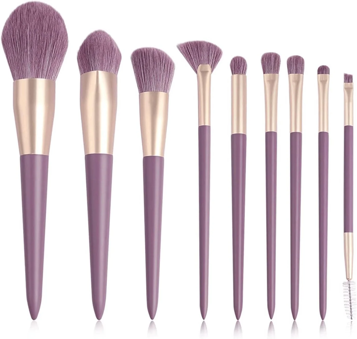 ست برس آرایشی HODORE، ست برس آرایشی شامل برس کرم پودر، پودر، سایه چشم، کانسیلر، رژگونه صورت، برس آرایشی نرم و کرکی با دسته چوبی