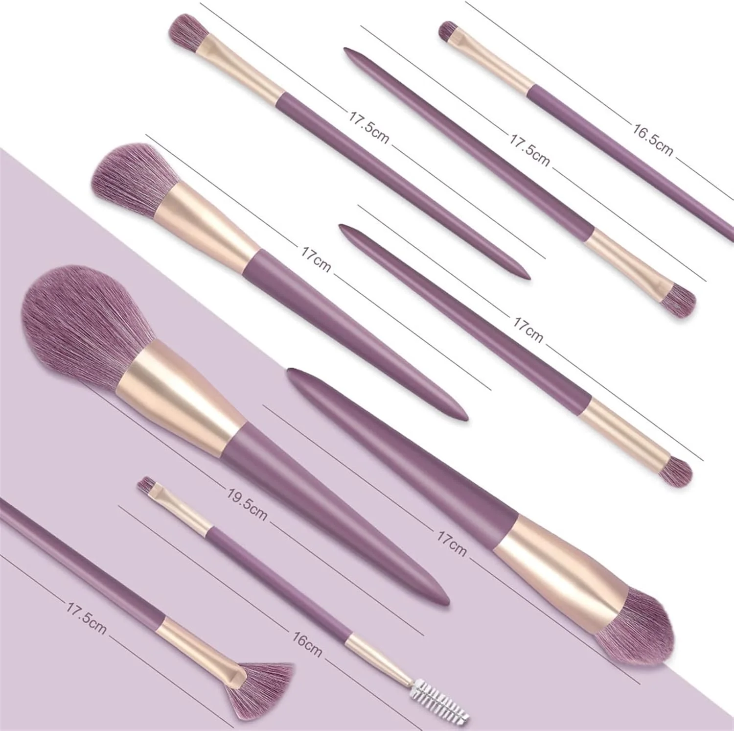 ست برس آرایشی HODORE، ست برس آرایشی شامل برس کرم پودر، پودر، سایه چشم، کانسیلر، رژگونه صورت، برس آرایشی نرم و کرکی با دسته چوبی