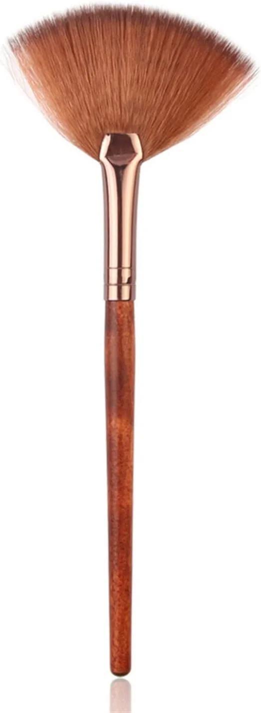 ست برس آرایشی HODORE، برس آرایشی دسته دار حرفه ای مدل بادبزنی، برس رژگونه، برس لوازم آرایشی برای بانوان