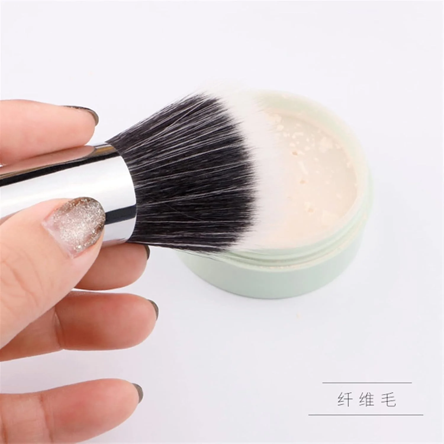 ست برس آرایشی HODORE، برس آرایشی - سری آبنوس حرفه ای با موی طبیعی - برس پودر شل موی مصنوعی - قلم و ابزار آرایشی