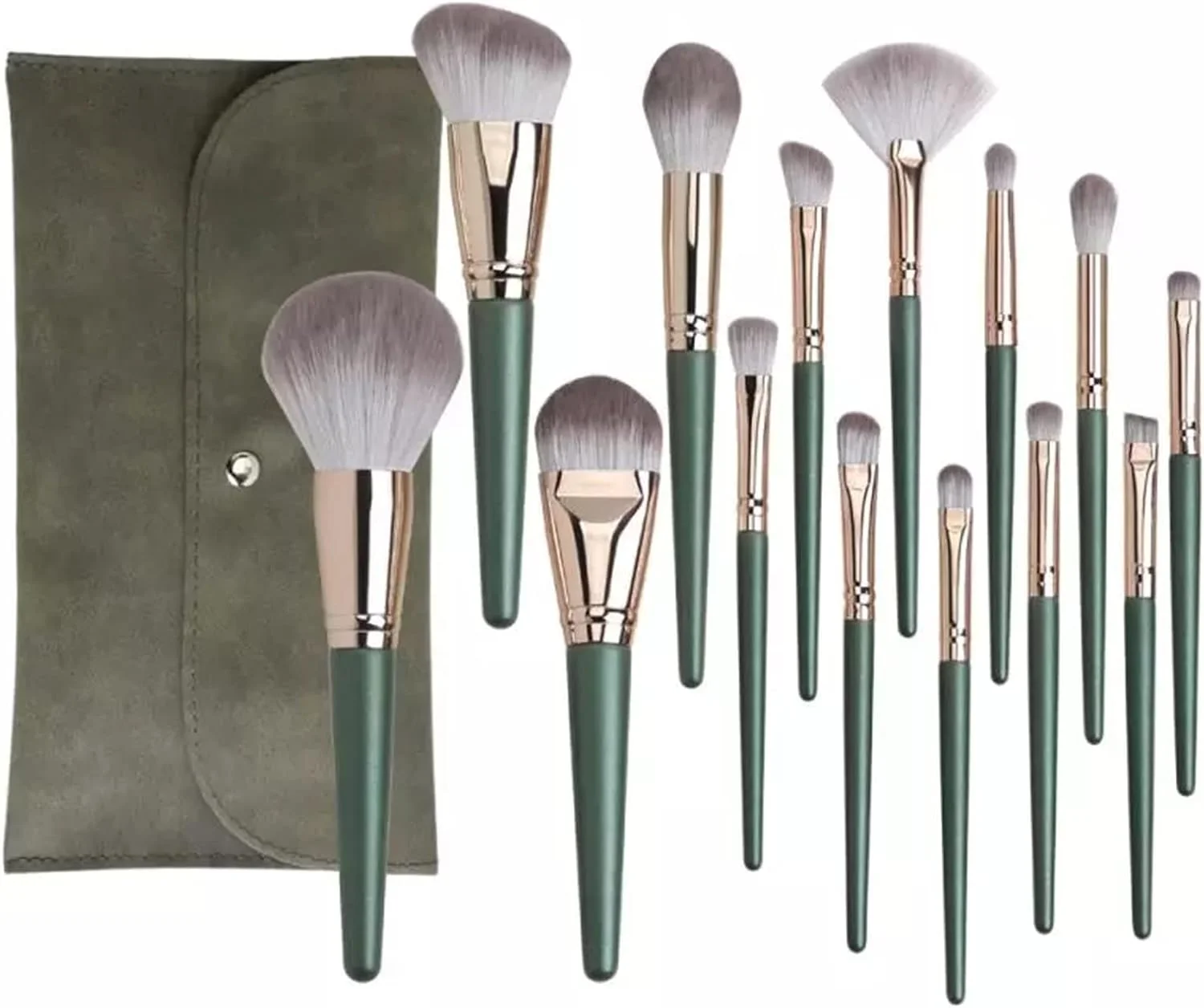 ست برس آرایشی هودور، ست برس آرایشی سبز رنگ، برس سایه چشم، رژگونه، کانسیلر، رژ لب، ماسک صورت، ابزار زیبایی، برس چند منظوره