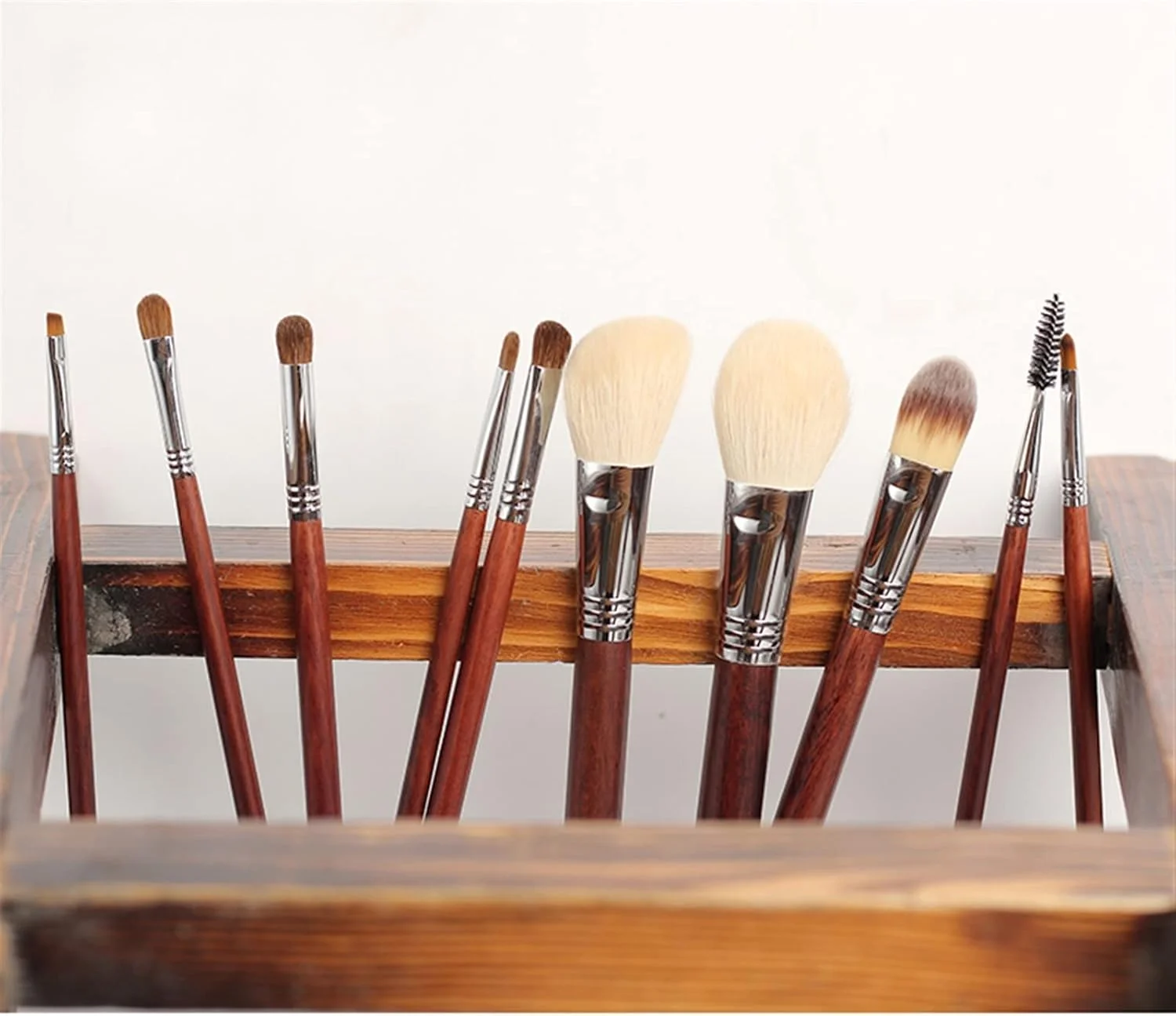 ست برس آرایشی HODORE، برس هایلایت موی بز مشکی، برس های آرایشی حرفه ای سایه چشم طبیعی، برس های آرایش ابرو