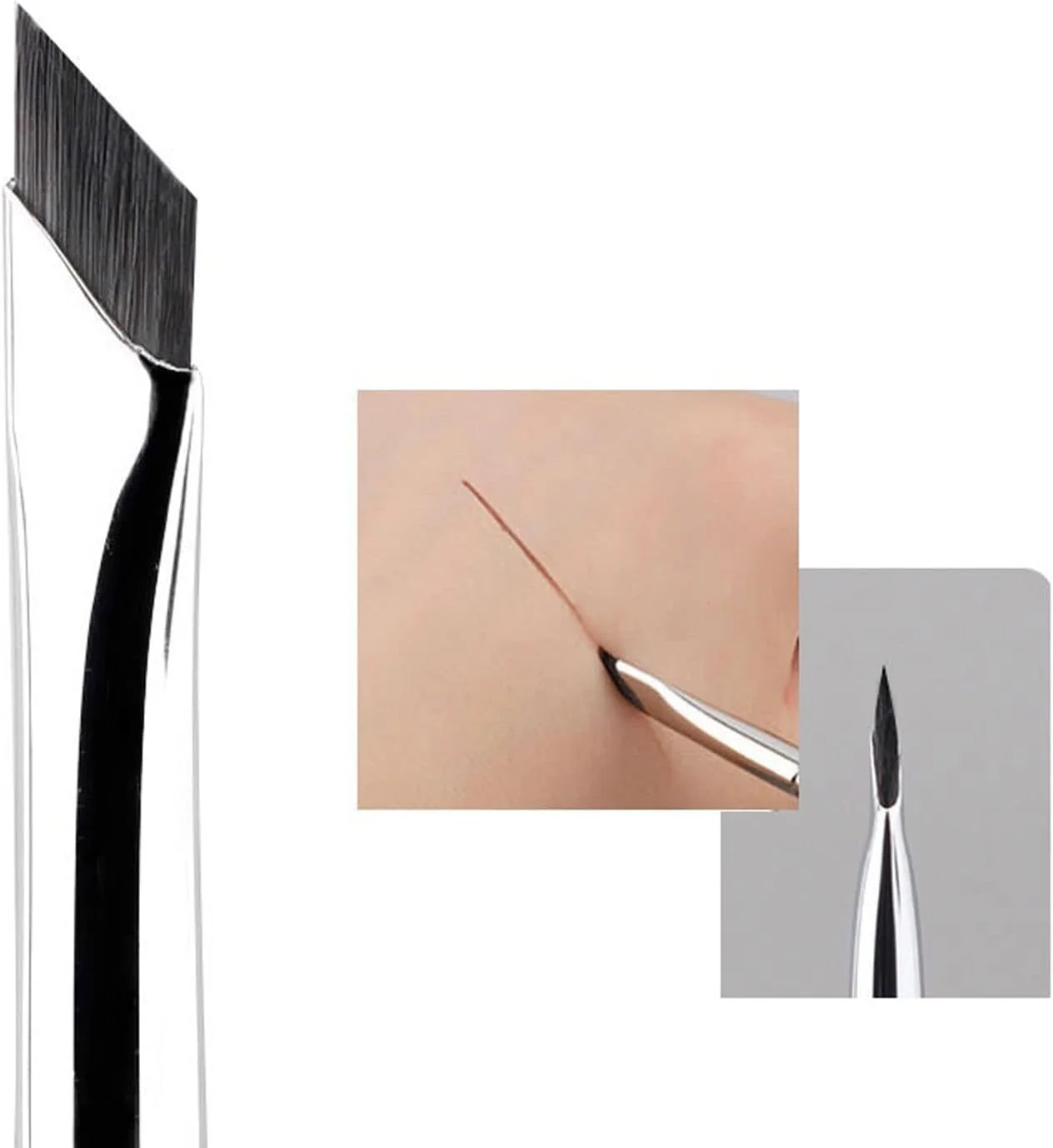 ست براش آرایشی HODORE، براش ابرو تخت، براش ابرو زاویه دار بسیار نازک، براش آرایشی زیر چشم، براش دقیق جزئیات.