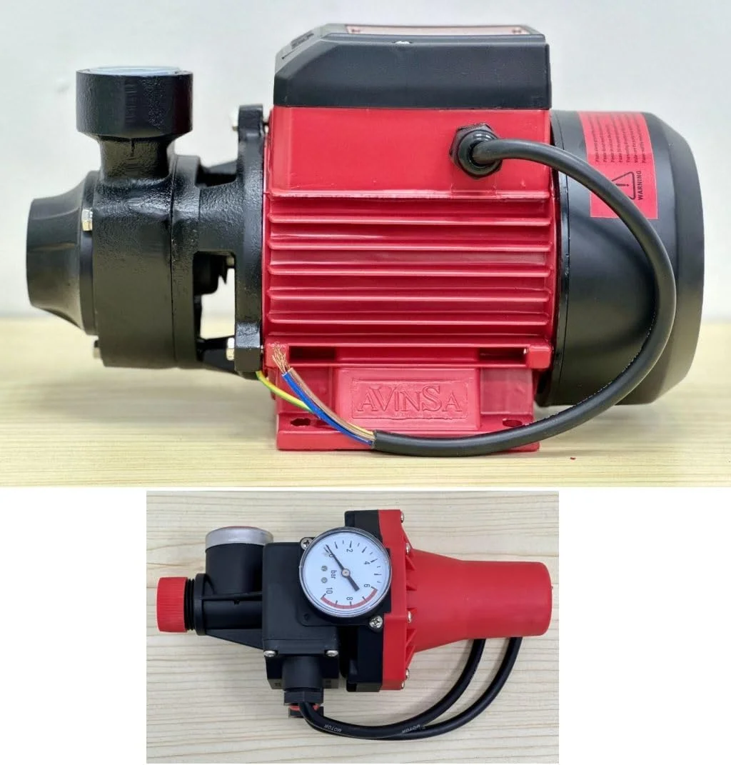 پمپ آب سانتریفیوژ و پمپ چند مرحله ای - پمپ آب برقی فشار قوی برای مصارف خانگی، باغ، آبیاری، چاه عمیق و صنعتی (0.5 اسب بخار با کنترلر فشار)