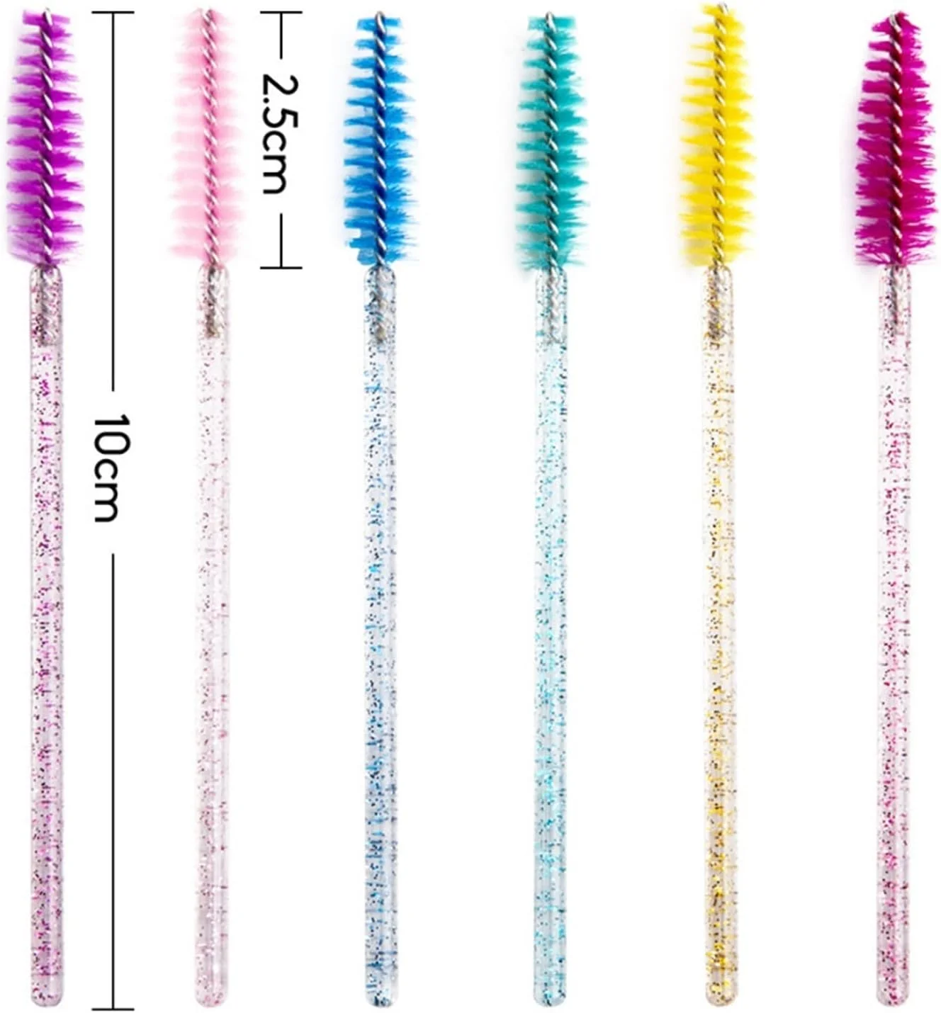 ست براش آرایشی HODORE، براش اکستنشن مژه رنگین کمانی کریستالی ابرو، برس ریمل، اپلیکاتور اسپولی، ست براش آرایشی مژه (رنگ: Hortel)