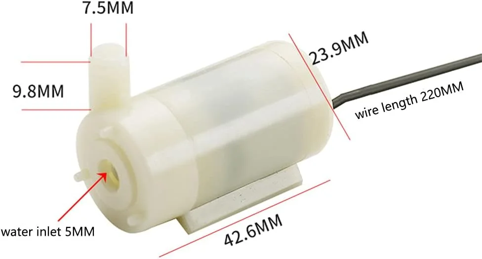 پمپ آب مینیاتوری غوطه ور Auto-plaza، 4 عدد، DC 3V-5V با مجموعه لوله وینیل شفاف 10 فوتی برای آکواریوم، باغ و گیاهان