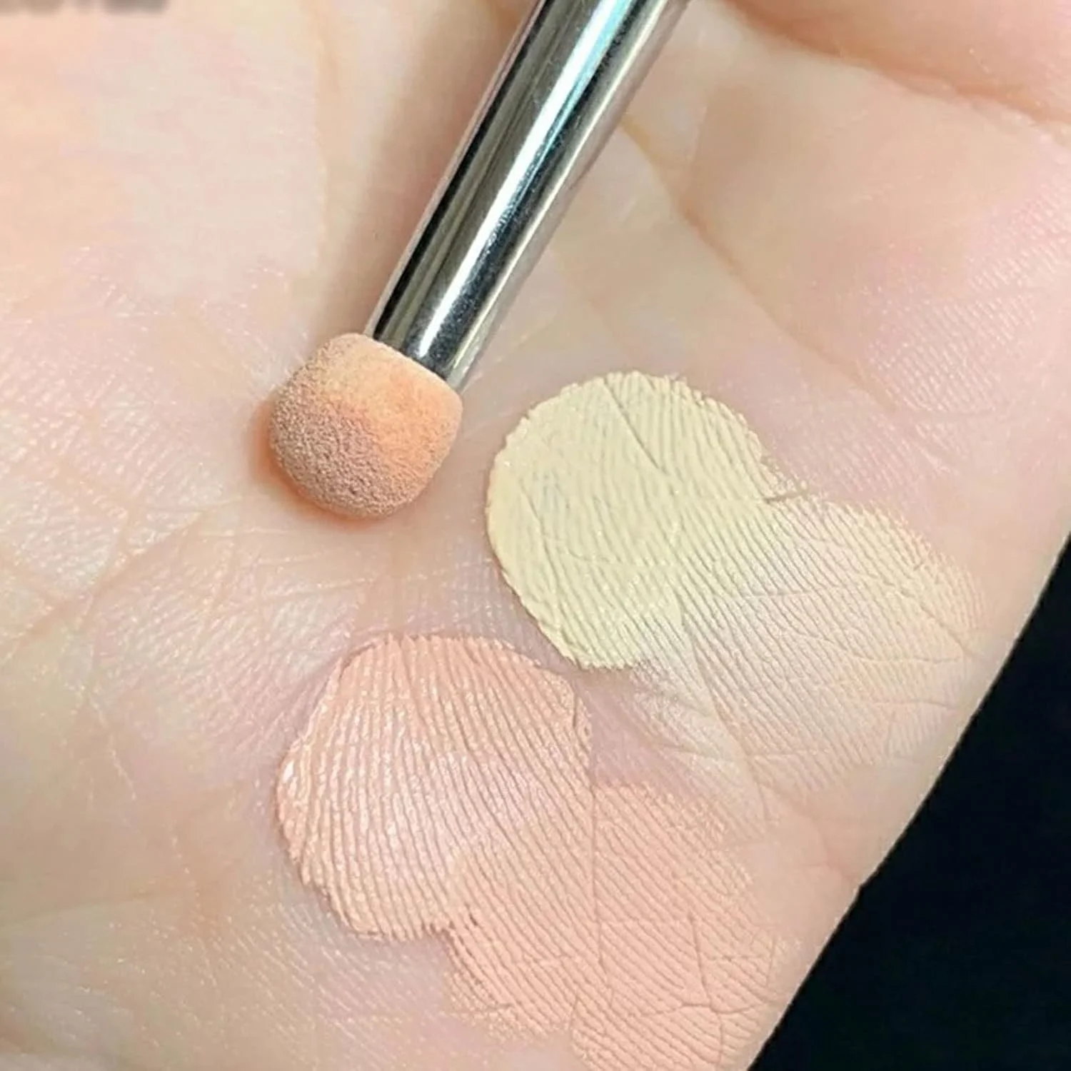 ست براش های آرایشی HODORE، براش های کانسیلر دو طرفه با اسفنج نرم و الیاف پشمی، براش های ترکیبی پودر و کانسیلر. ابزار براش ظریف