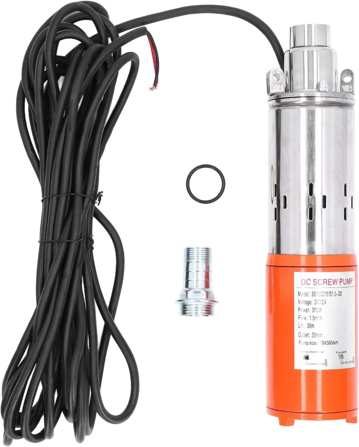 پمپ پیچی DC استارری پیکسل، شناور خورشیدی 12 ولت، ارتفاع 30 متر، مدل 3SYDC12/S1.5 30، فشار قوی، استخراج کارآمد آب از چاه عمیق